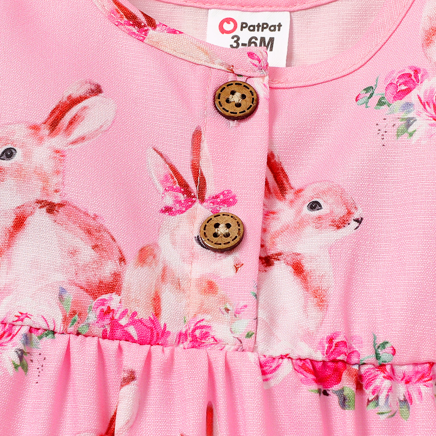Baby Girl's Bunny Print Sleeveless Romper-5000