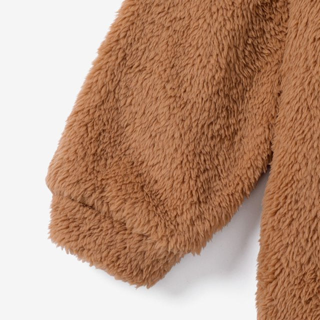 Plush Hooded Teddy Jacket for Kids – Soft Fuzzy Zip-Up Outerwear
