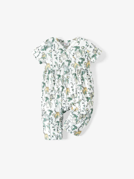 Baby Girl Clothes Floral Print Jumpsuit Color block