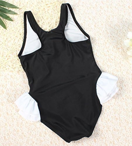 Baby Girls One Piece Swan Swimsuits Ruffle Bathing Suit Beachwear