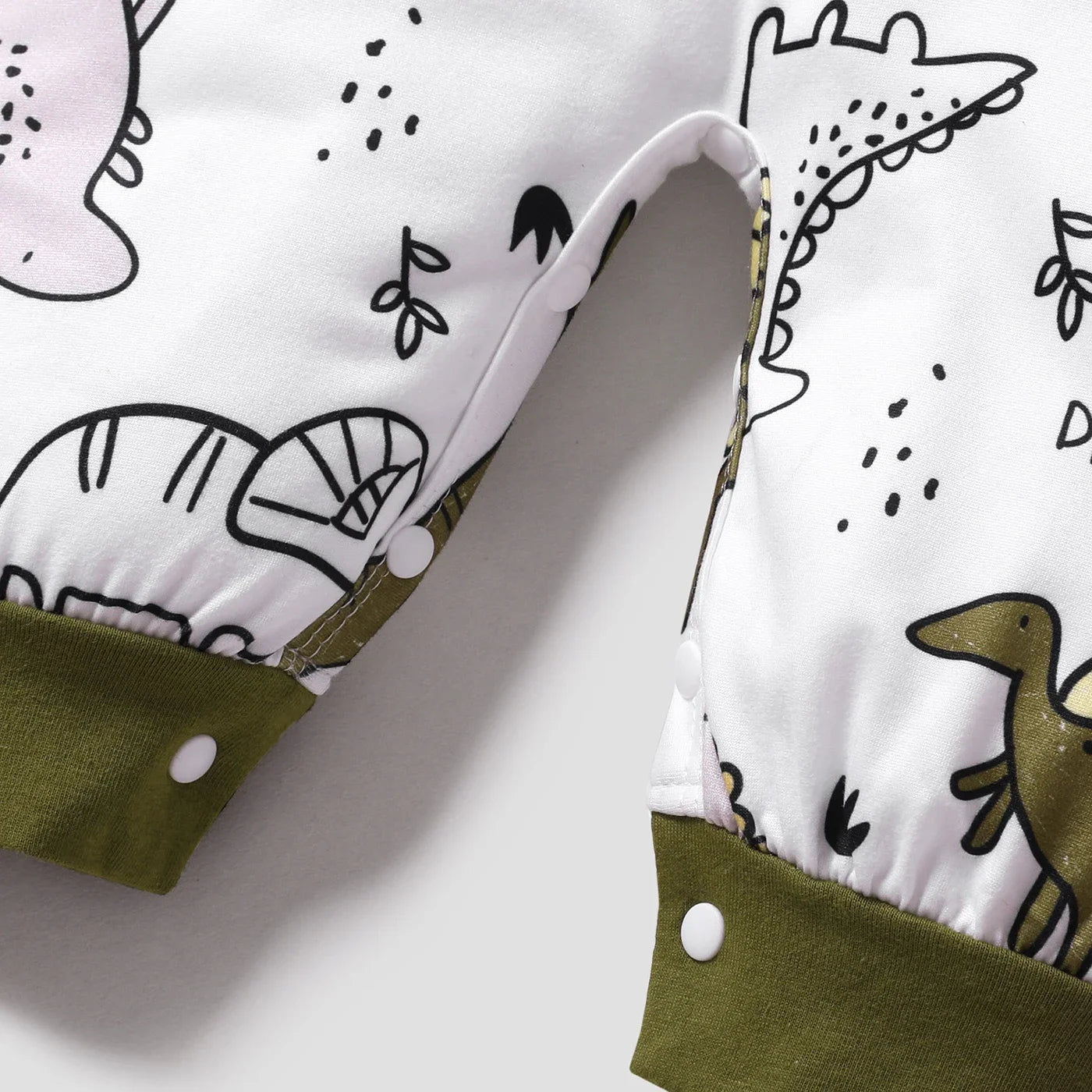 Front Dinosaur Pattern Long-sleeve Hooded Jumpsuit