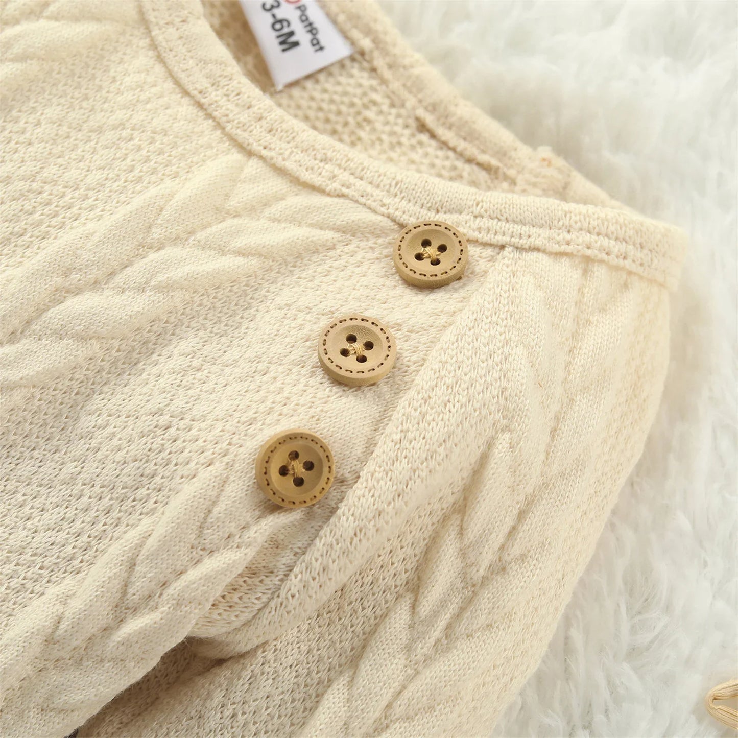 Solid Cable Knit Long-sleeve Jumpsuit