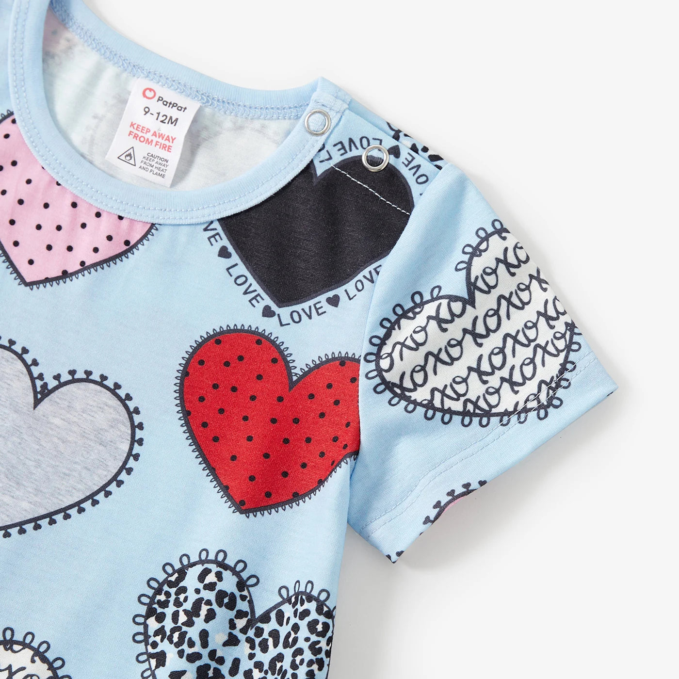 Cute unisex Long-sleeve Love Heart Letter Print Jumpsuit