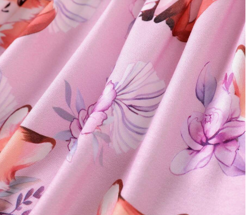 Girl Sweet Animal Fox Ruffle Dress