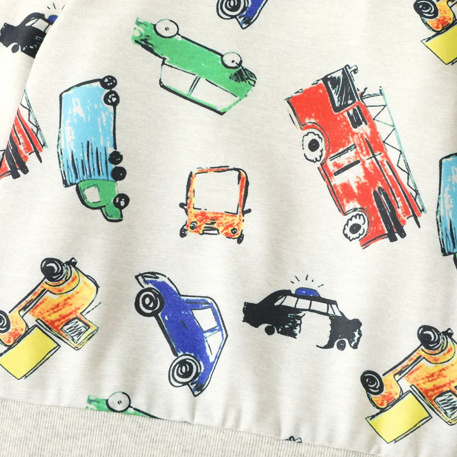 Toddler Boy Rocket Letter Vehicle Print Pullover Sweatshirt