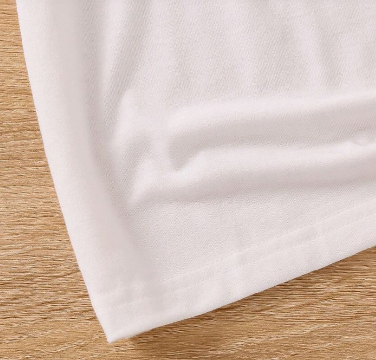 Girl White Heart Pattern Casual T-shirt