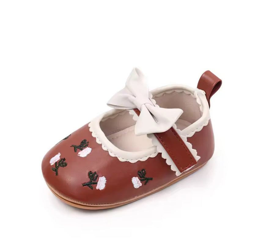 New Baby Shoes Cute Bowknot Infant Girls Princess Dress Shoes Spring Autumn Newborn Girls Crib Shoes PU First Walkers -S