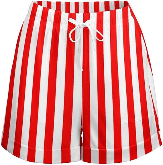 Red and White Stripes Shorts