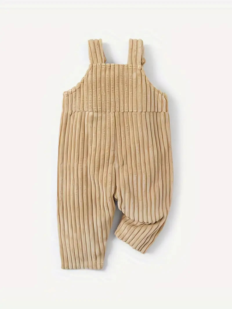 Winter Ribbed Fleece Suspender Pants