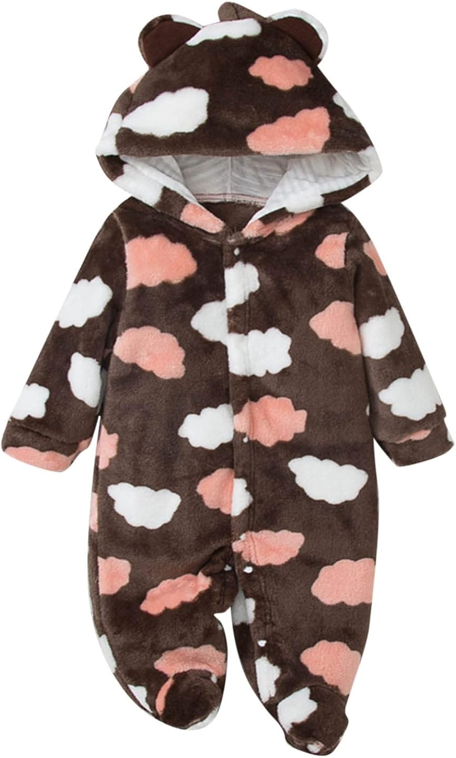 ZHICHUANG Toddler Boys Girls Cute Bear Ears Hoodied Knit Sweater Jumpsuit Winter Thermal Wear