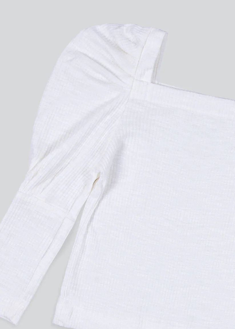 Kid Girl Puff-sleeve Square Neck Top