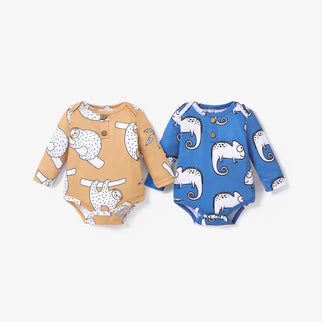 Printed Baby All Over Animal  Long sleeve Romper