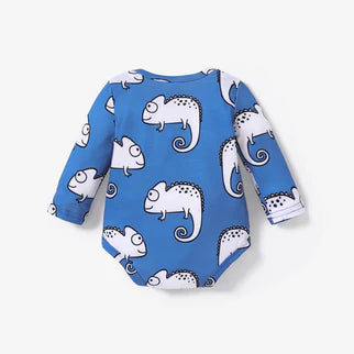 Printed Baby All Over Animal  Long sleeve Romper