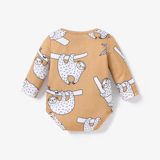 Printed Baby All Over Animal  Long sleeve Romper