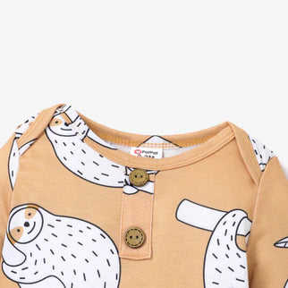 Printed Baby All Over Animal  Long sleeve Romper