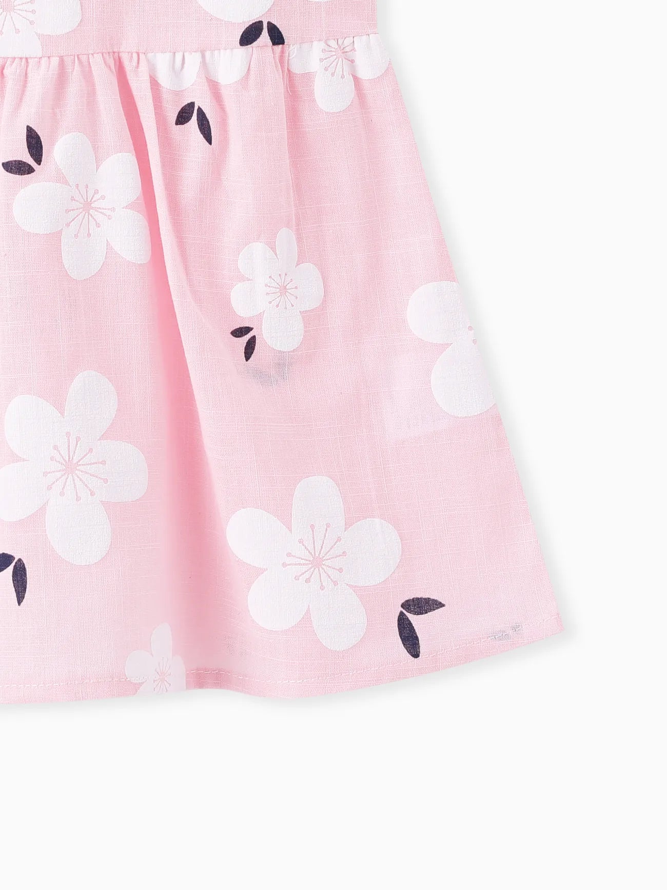 Baby Girl Cotton Peter Pan Collar Floral Print Tank Dress