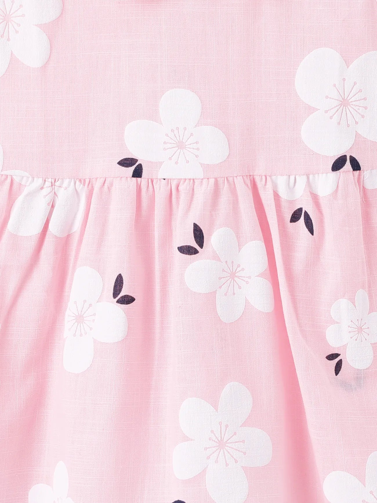 Baby Girl Cotton Peter Pan Collar Floral Print Tank Dress