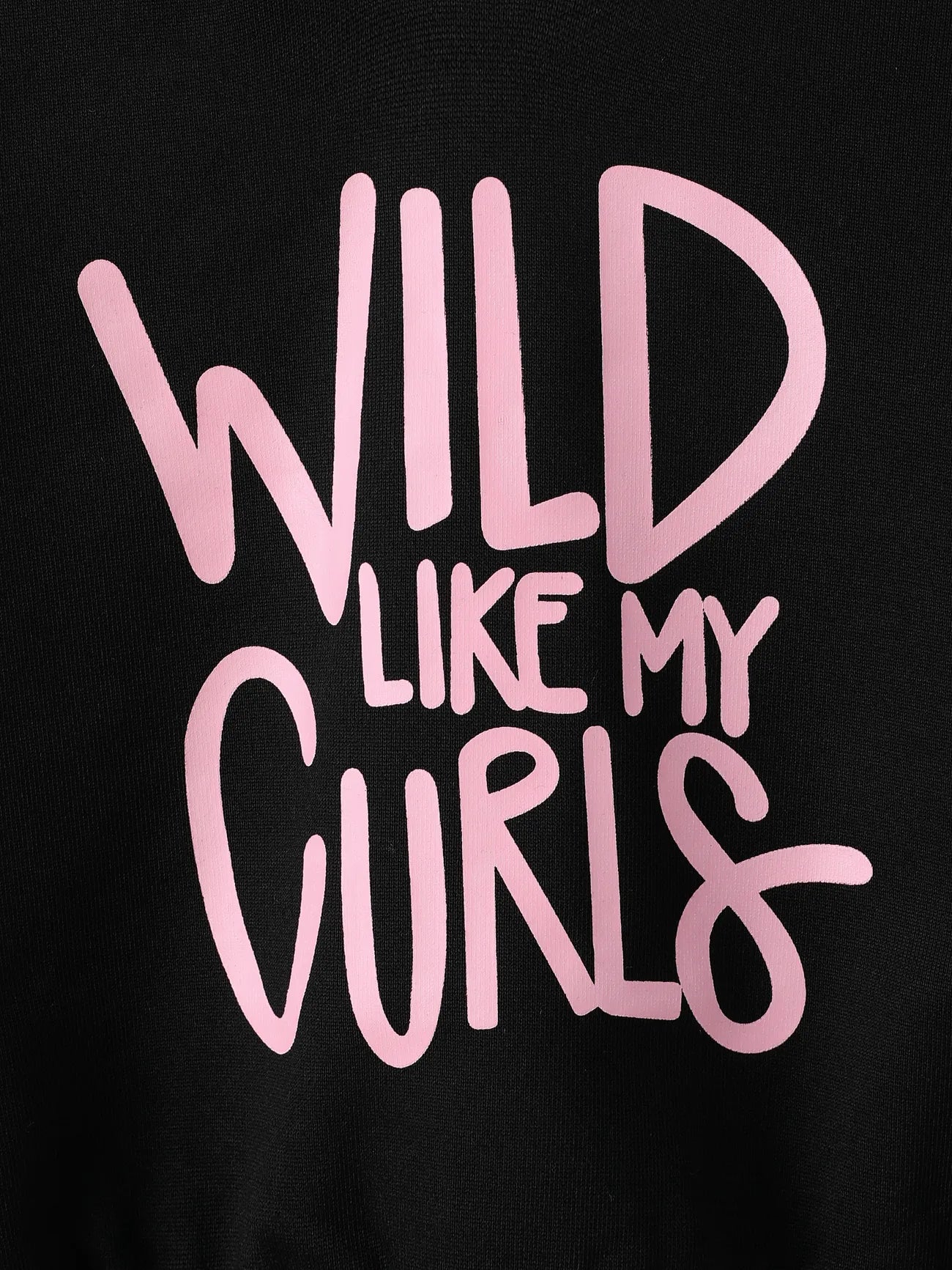 Toddler Girl Letter Print Casual Black Pullover Sweatshirt