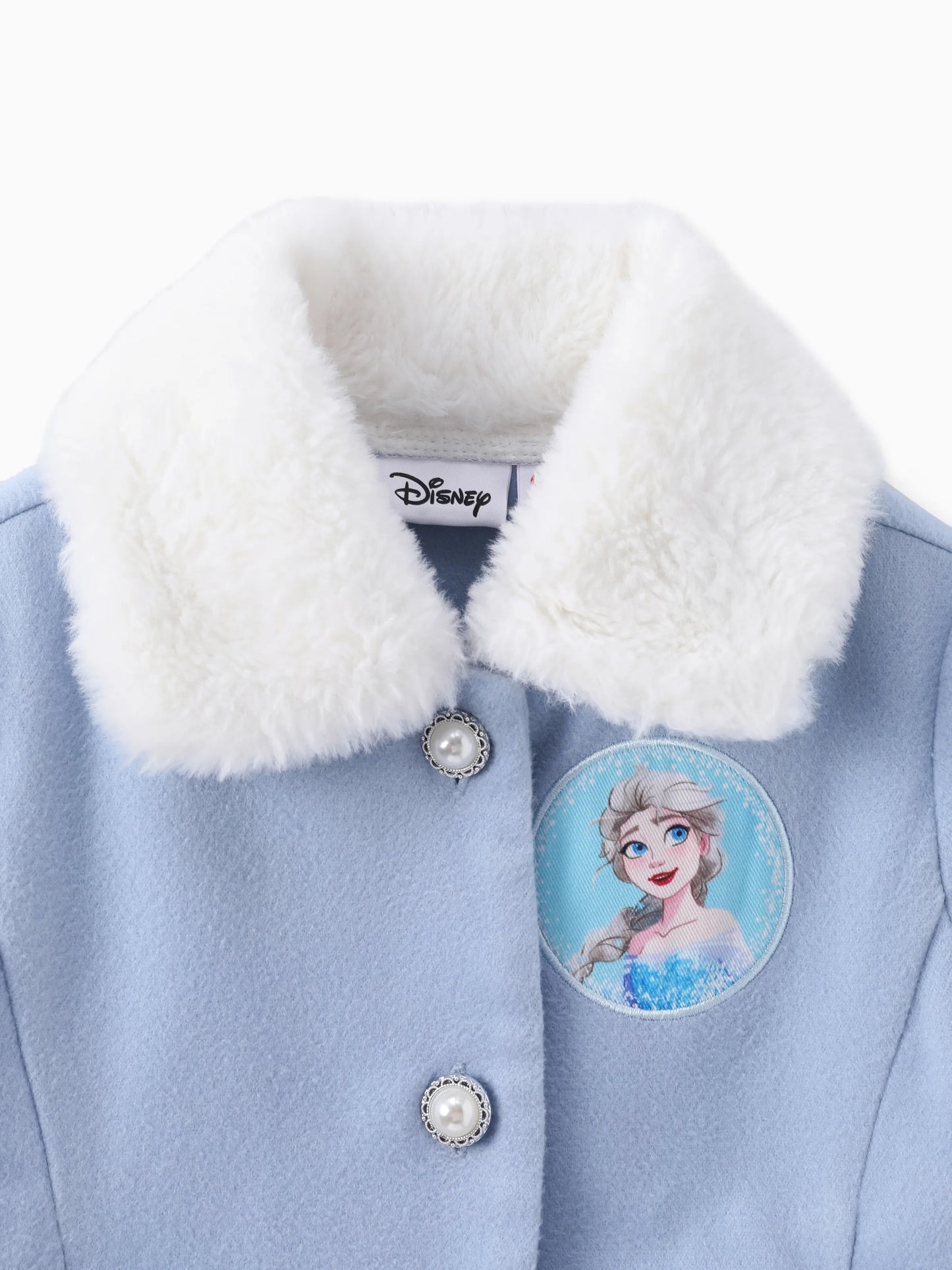 Disney Frozen  Elsa/Anna  Snowflake Embroidered Plush Collar Coat
