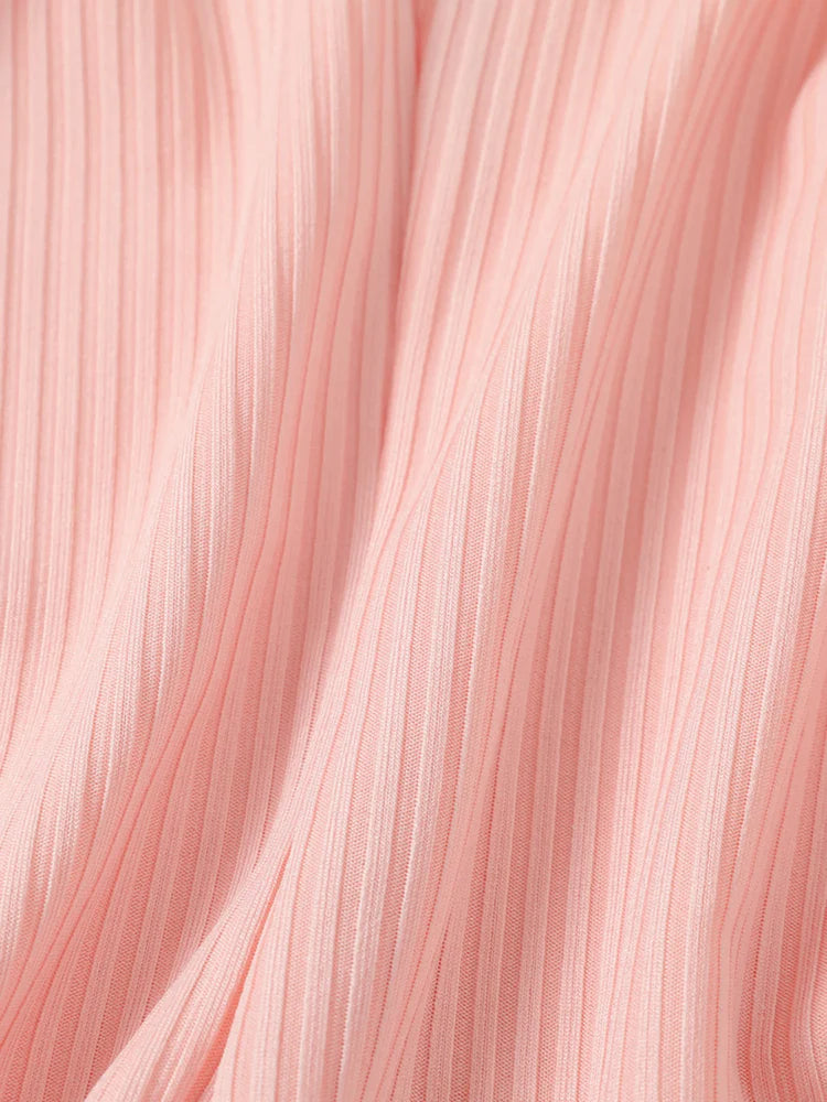 Girl Letter Print Drawstring Ruched Side Ribbed Cami Romper Pink