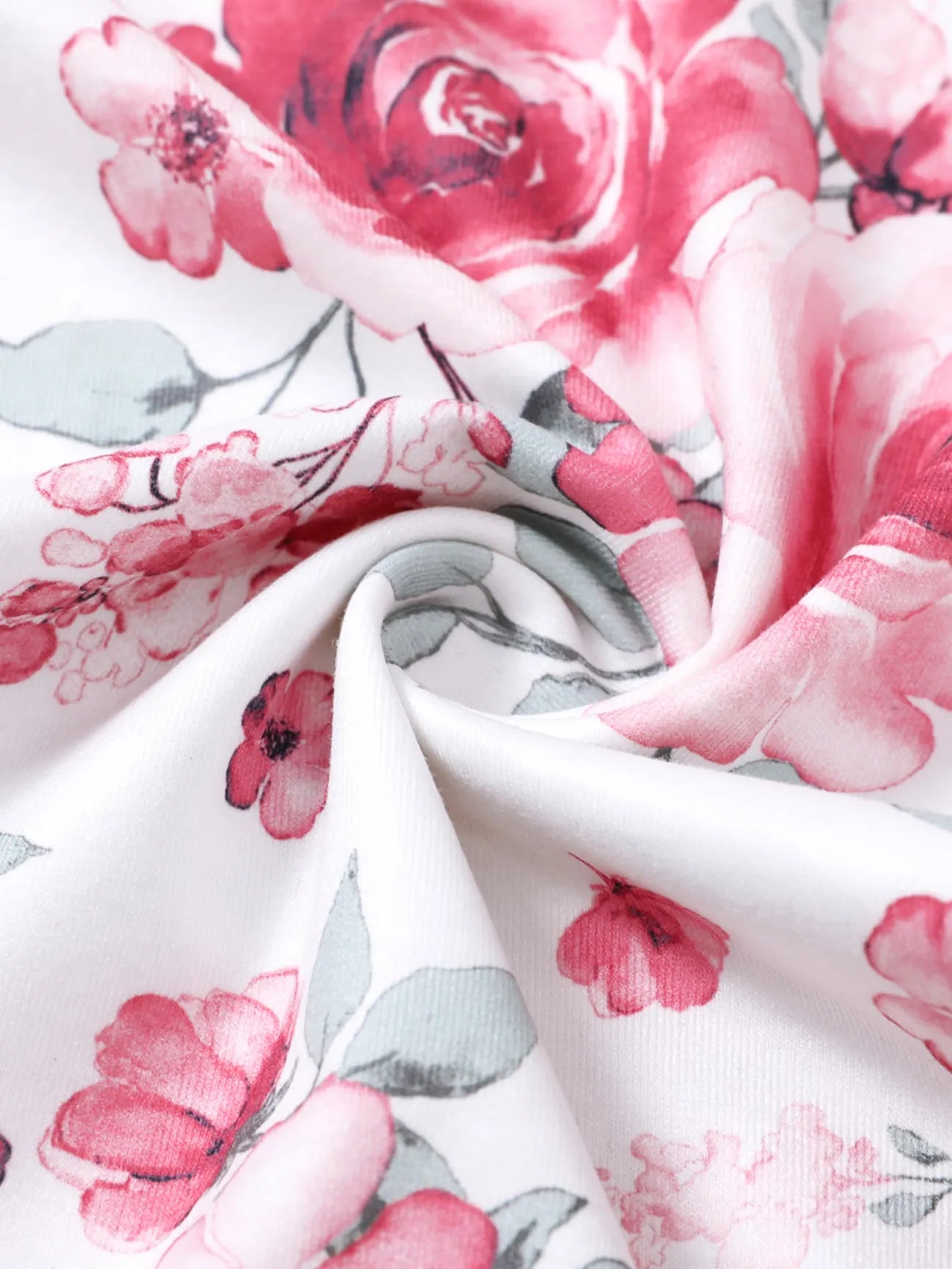 Girl Floral Sweet Long Sleeve Jumpsuit Set-light Pink with HeadBand