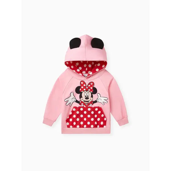 Mickey and Friends Toddler Boys/Girls Character Stereo Ear Hoodies Pink