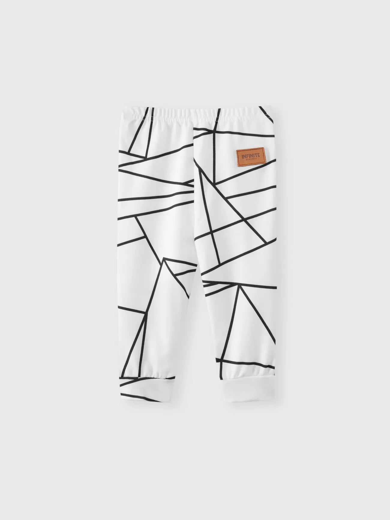 Leather Patch Baby Boy Design Geometric Print Pants