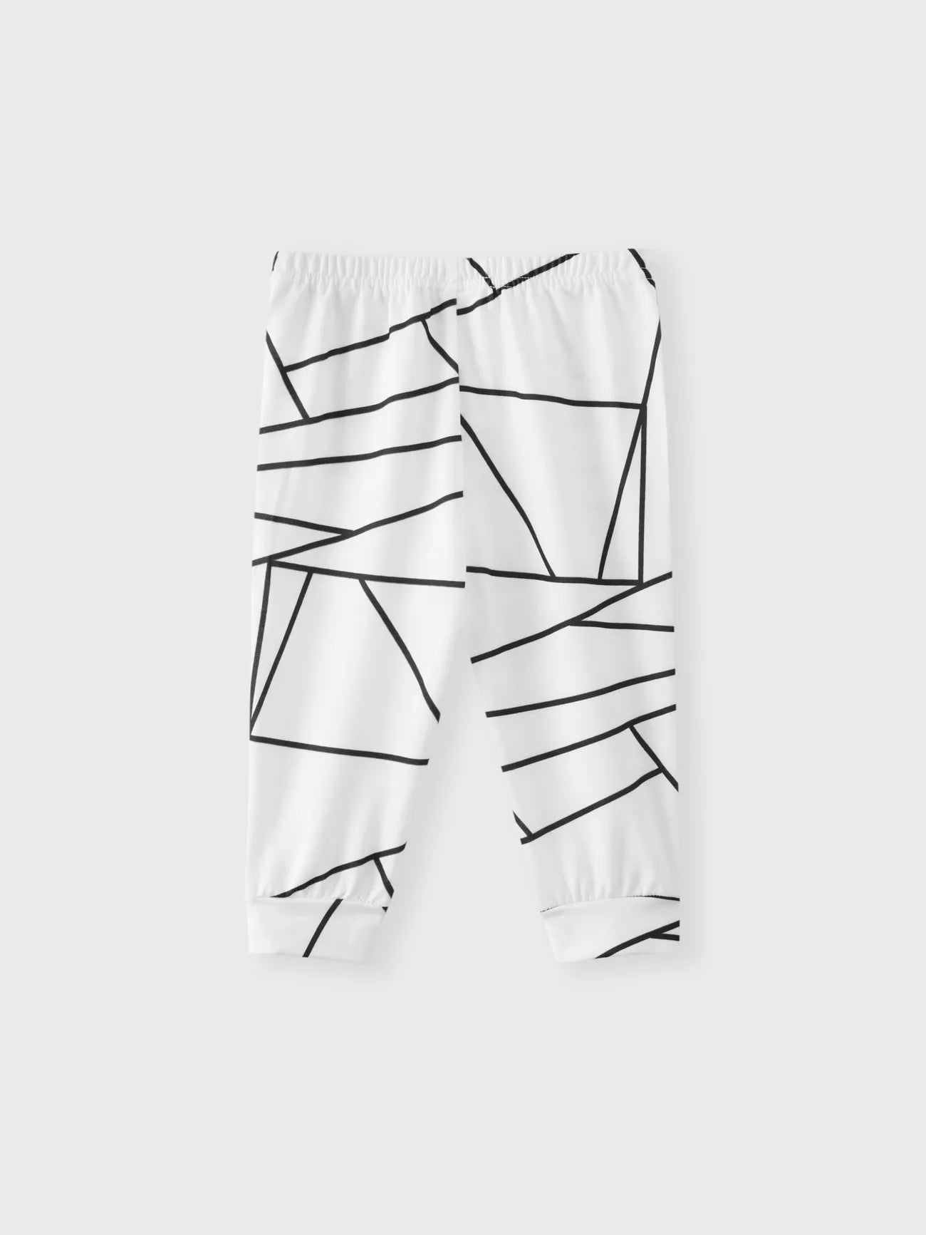 Leather Patch Baby Boy Design Geometric Print Pants