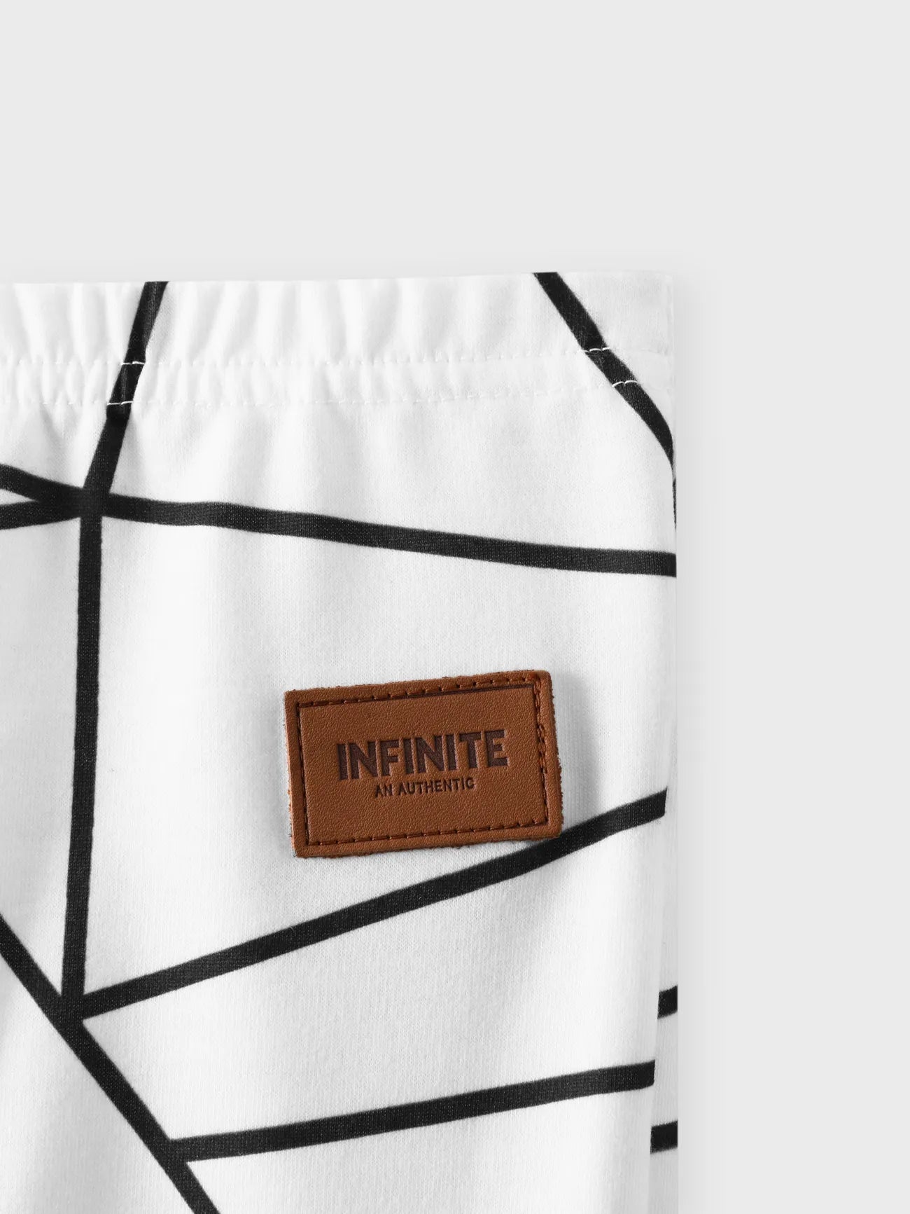 Leather Patch Baby Boy Design Geometric Print Pants