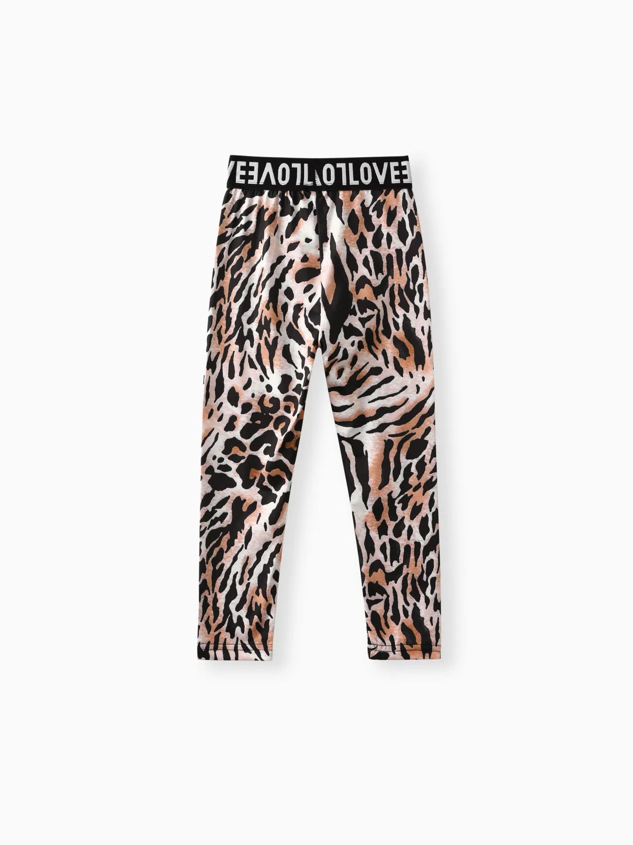 Girl Letter Print Leopard Print Leggings