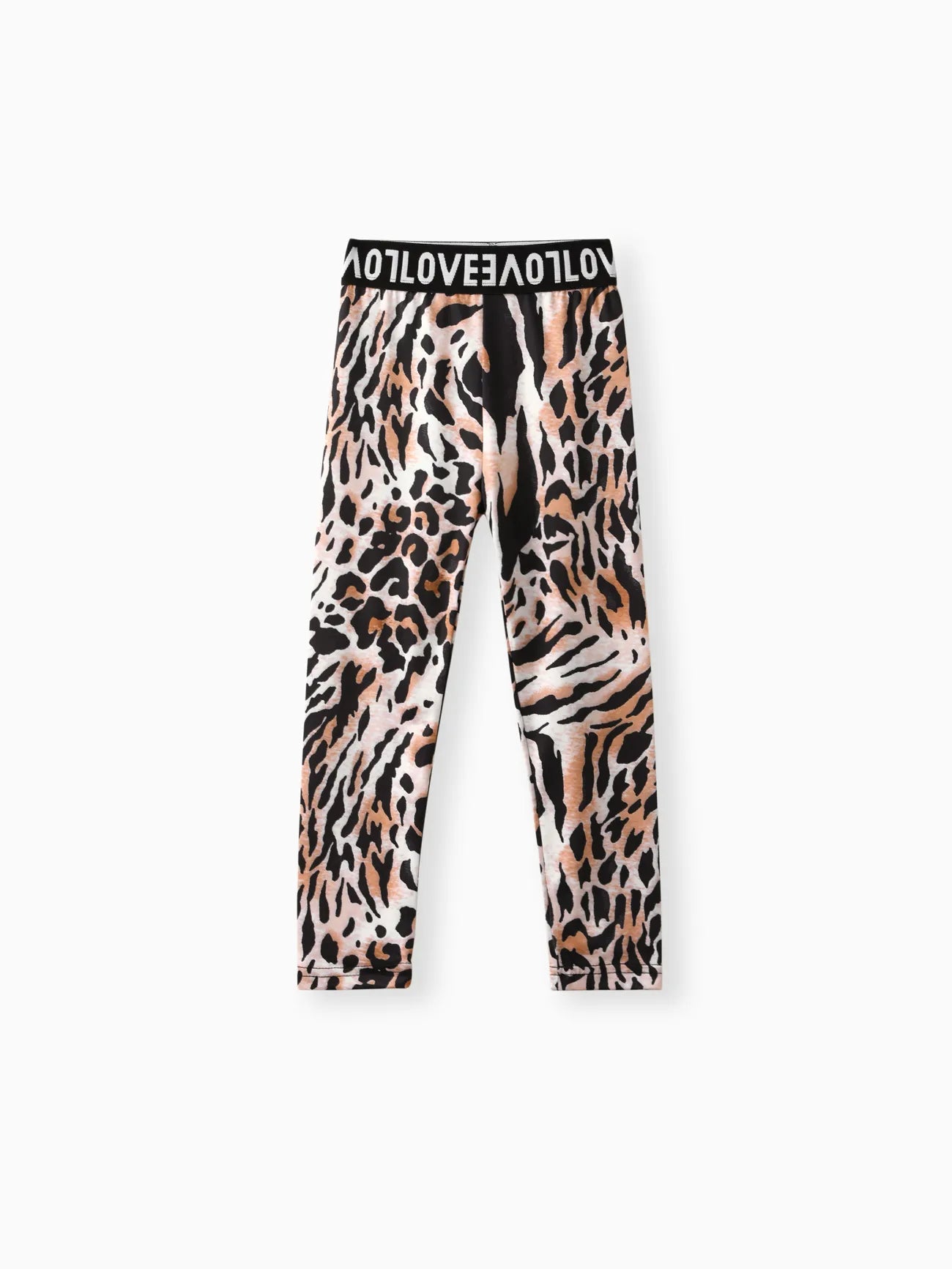 Girl Letter Print Leopard Print Leggings