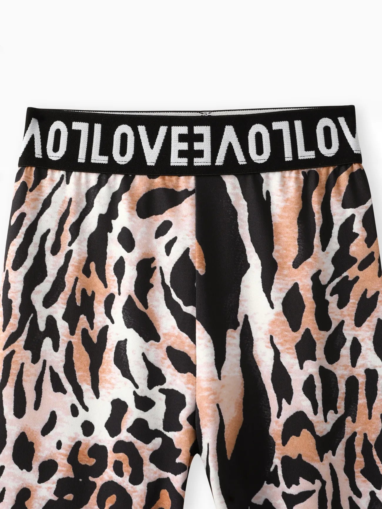 Girl Letter Print Leopard Print Leggings