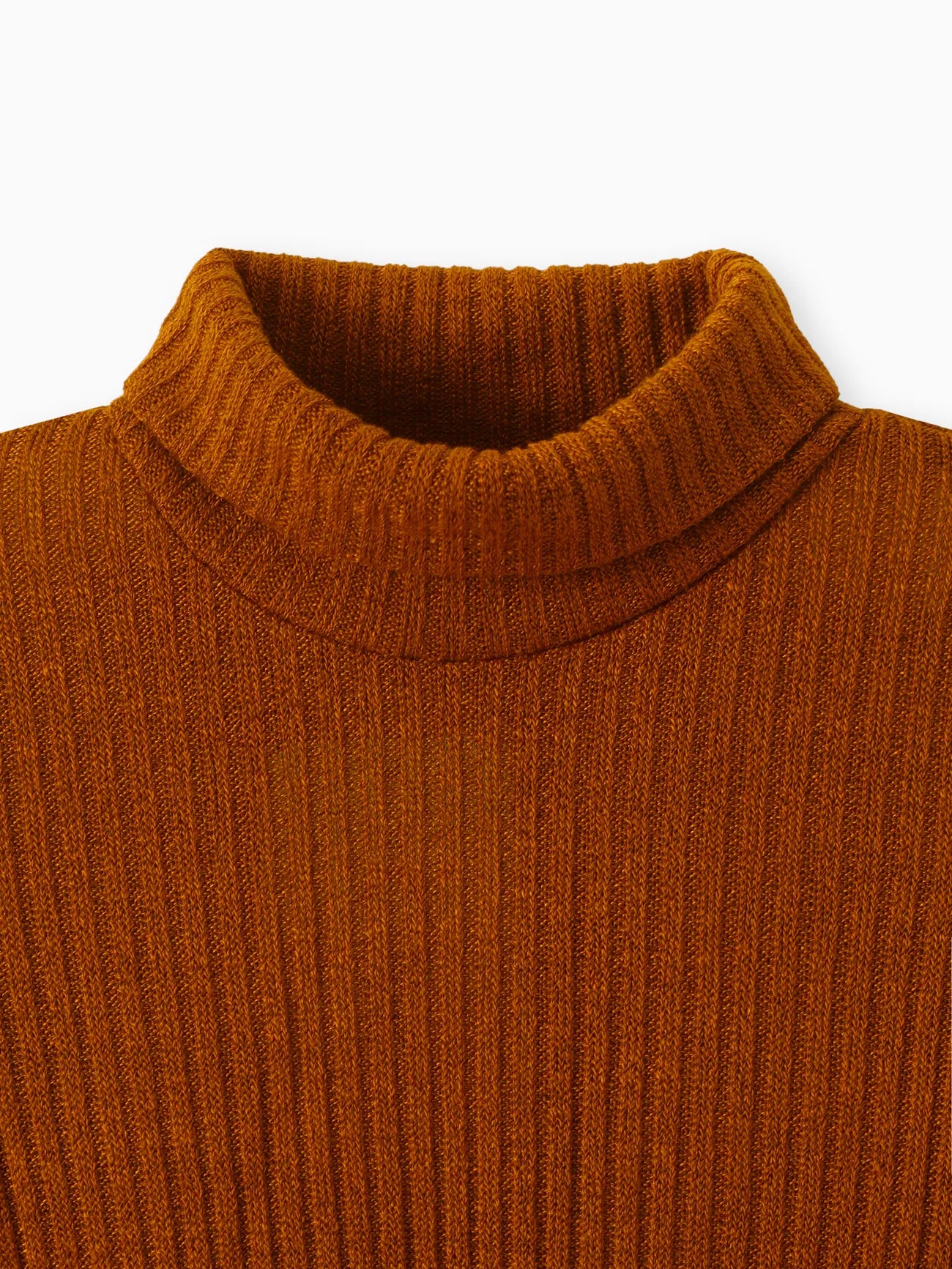 winter Girl Turtleneck Solid Color Ribbed Long-sleeve Dress