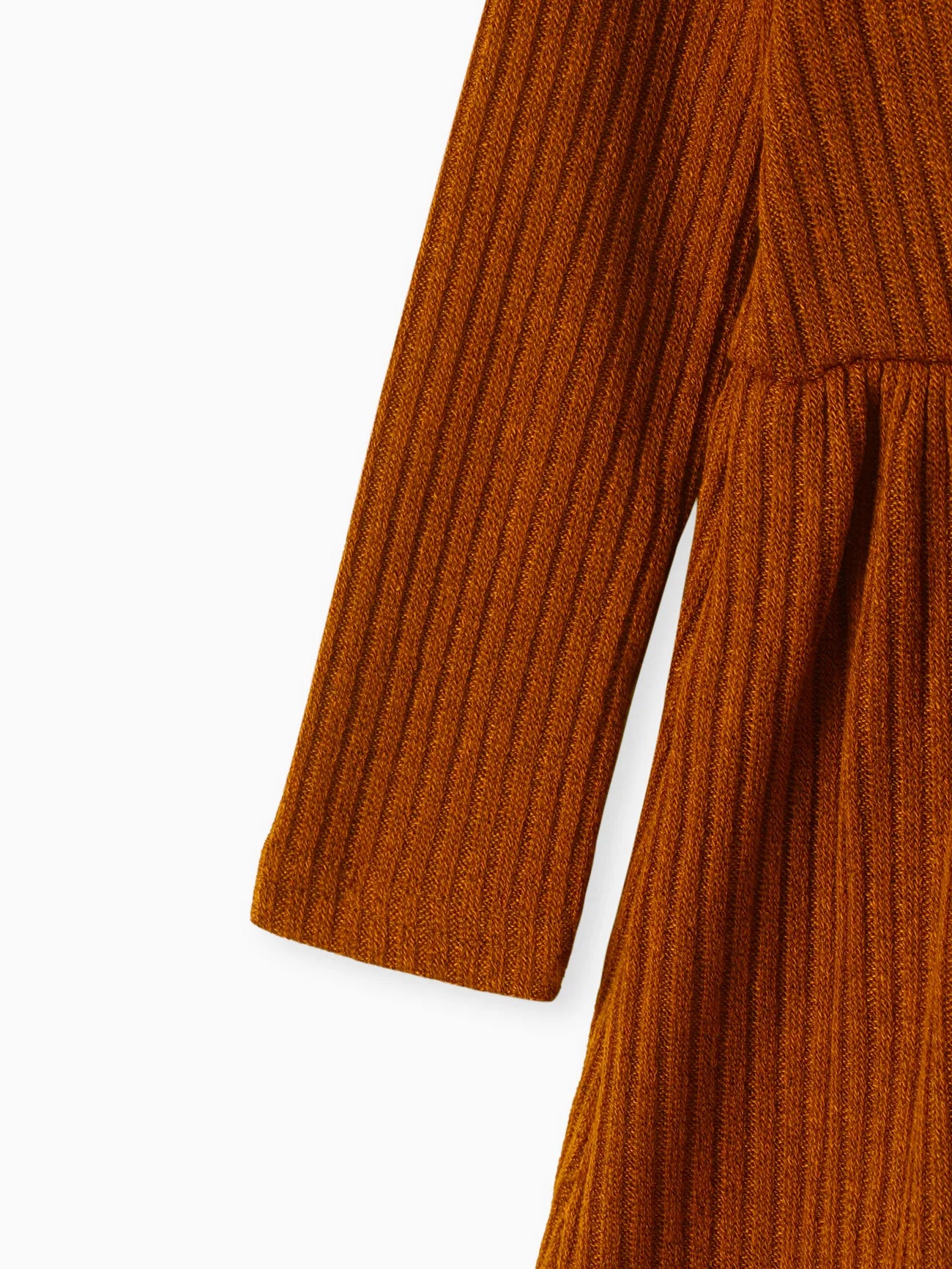 winter Girl Turtleneck Solid Color Ribbed Long-sleeve Dress