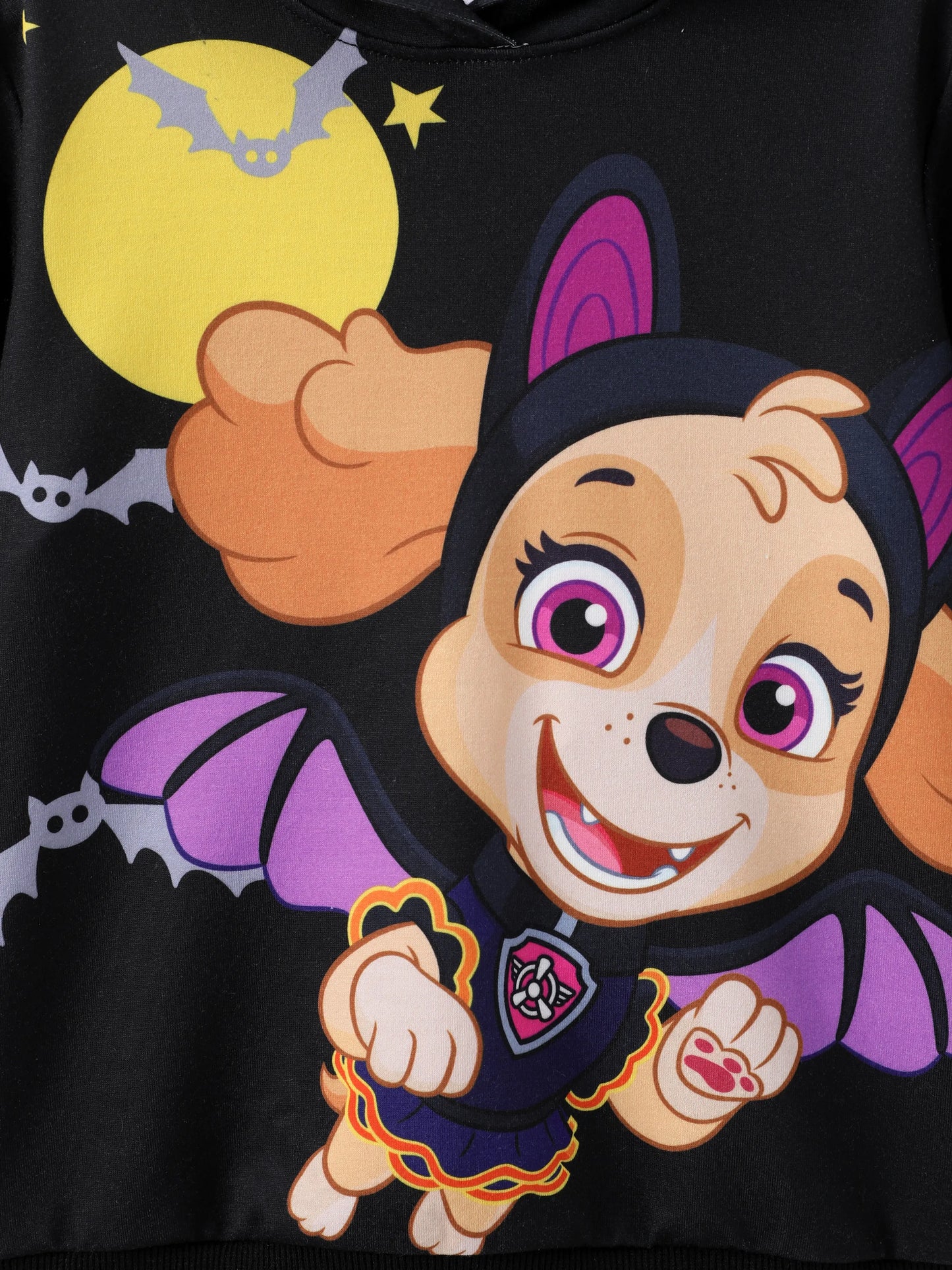 PAW Patrol Toddler Girl 1pc Skye Glow in the Dark Hoodie BlackandWhite