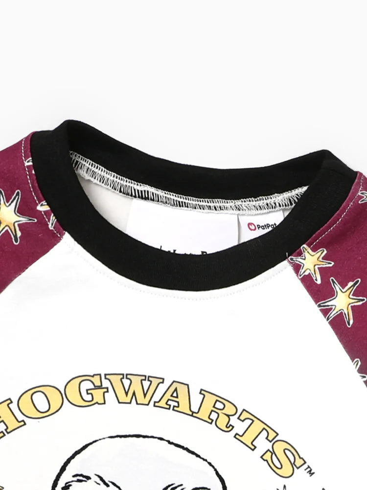 Harry Potter  with Letter & Character Print (Flame resistant) Burgundy Romper