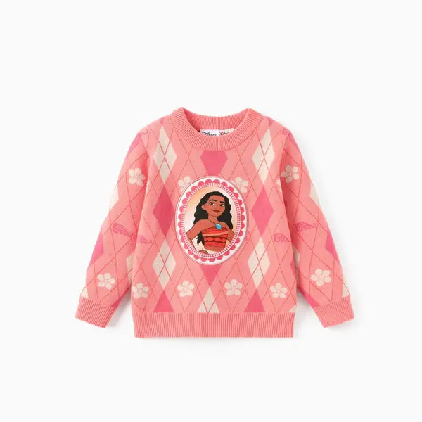 Disney Princess Moana  Pullover Sweater Coral