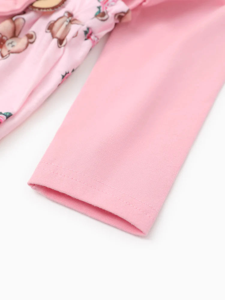 Bear Style Embroidered Floral Jumpsuit Pink