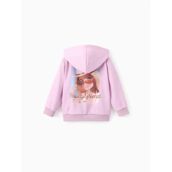 Barbie Outfit Toddler/Kid Girl 1pc Character Pattern Long-sleeve Hooded Zipper Jacket