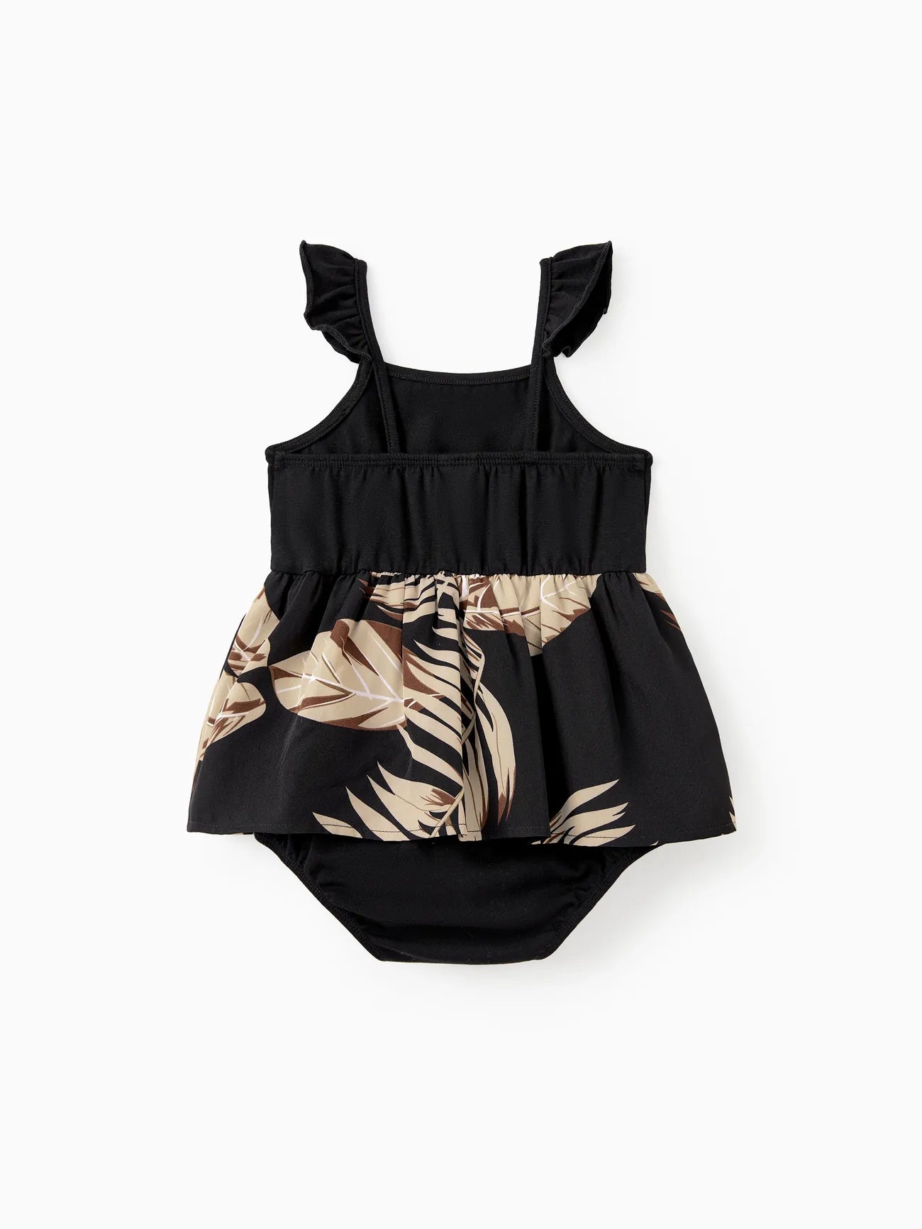 Black Tropical Romper