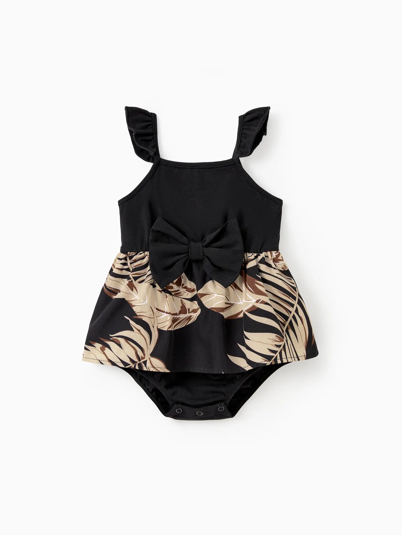Black Tropical Romper