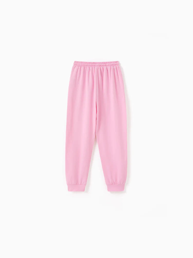 Girl Casual Cotton Elasticized without Pocket Pants Pink