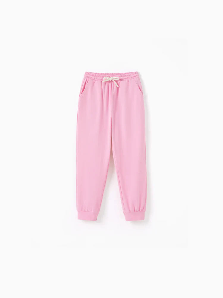 Girl Casual Cotton Elasticized without Pocket Pants Pink