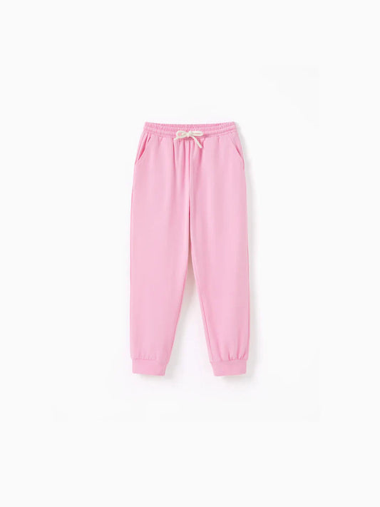 Girl Casual Cotton Elasticized without Pocket Pants Pink