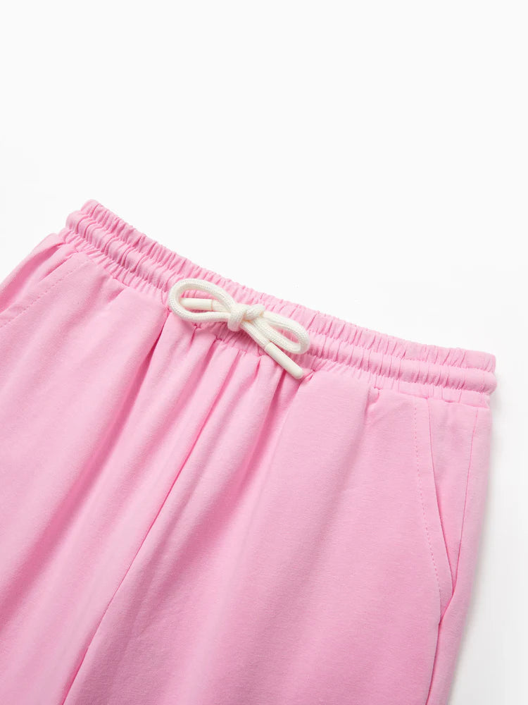 Girl Casual Cotton Elasticized without Pocket Pants Pink