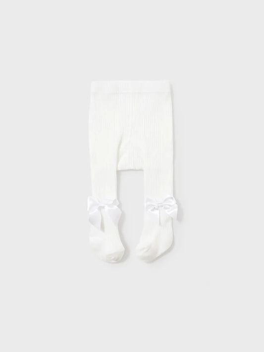 Bowknot Solid Tights White