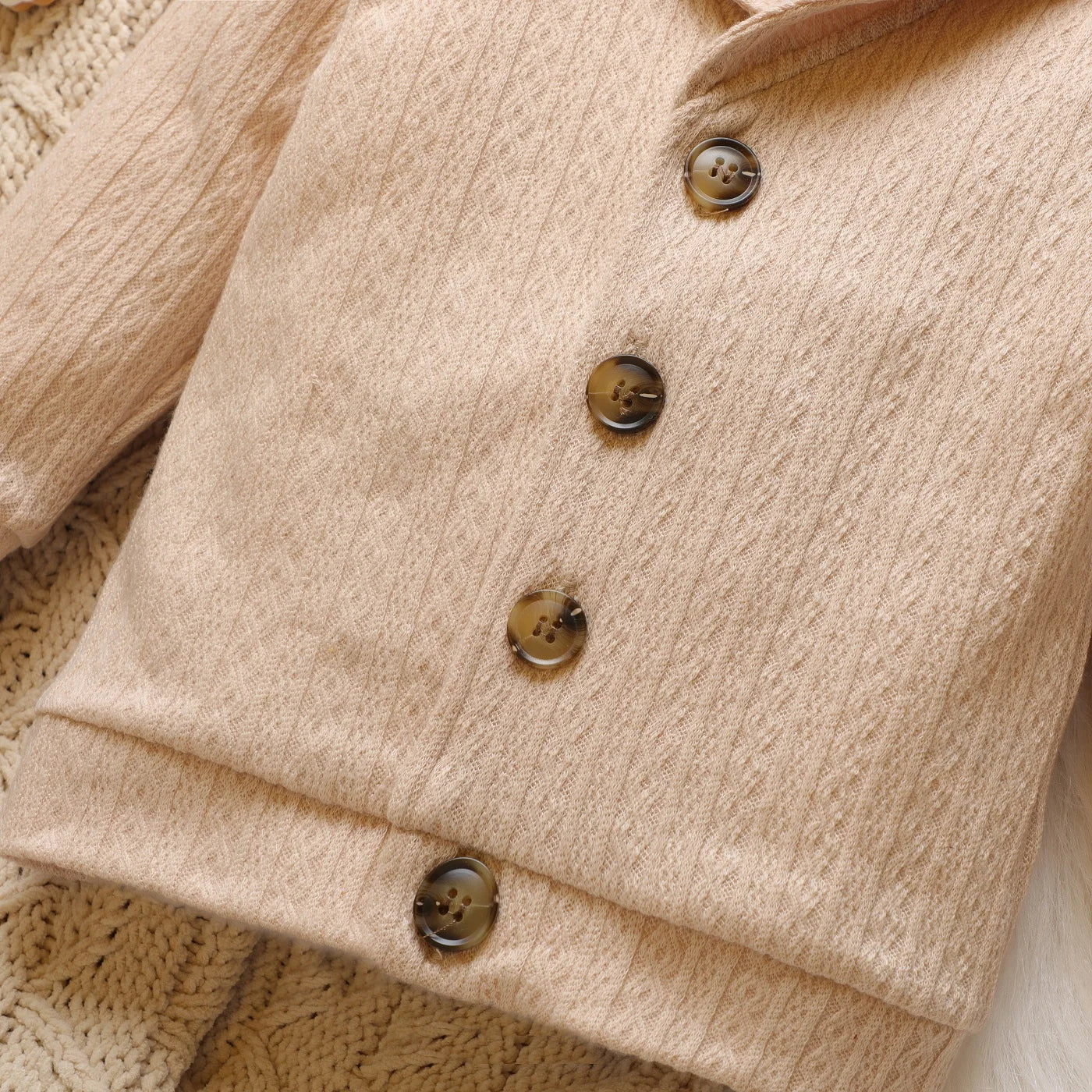 winter Solid Lapel Button Down Long-sleeve Outwear