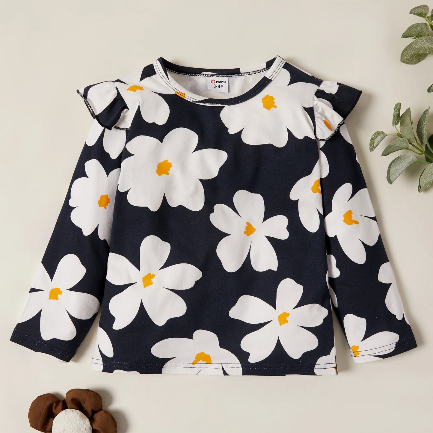 T-shirts Autumn And Spring Floral Dots Long-sleeve Top