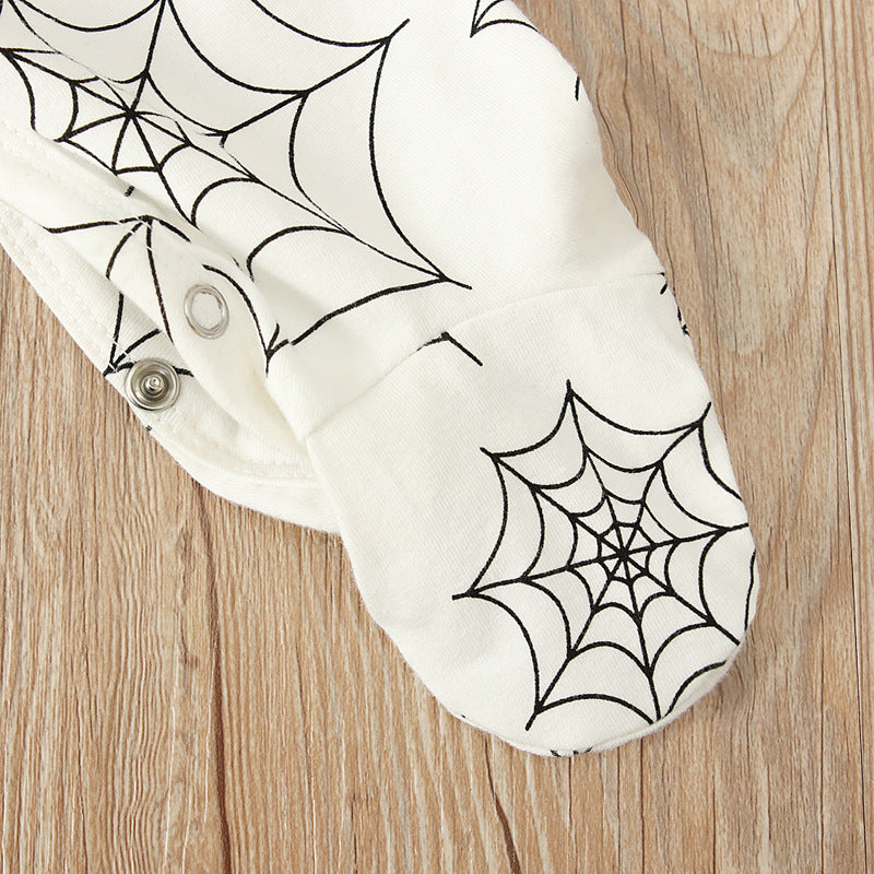 Long Sleeved Romper Spider Web