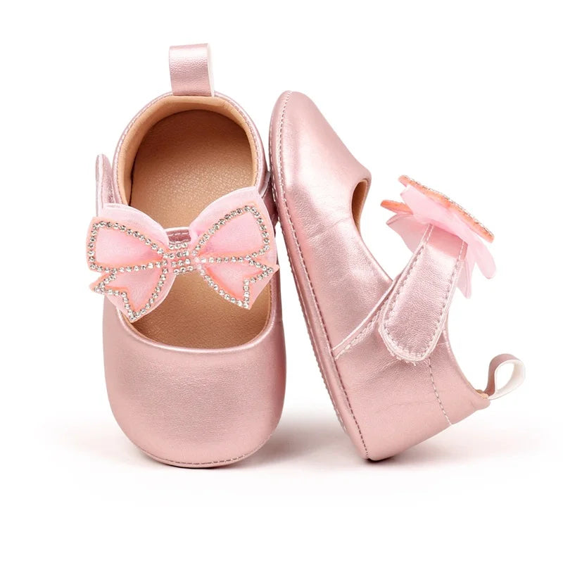 Adorable Baby Shoes with Sparkly Butterfly Soft and Comfortable -H